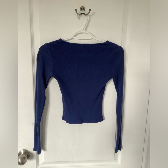 Garage, dark blue half zip long sleeve shirt - Picture 2 of 3